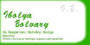 ibolya bolvary business card